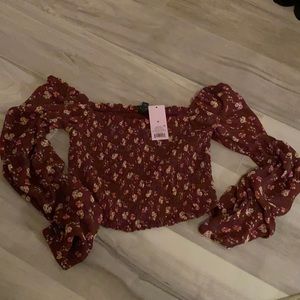 wild fable tube top with flowy sleeves